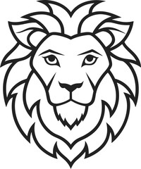 asiatic lion head outline vector on transparent background illustration design wildlife, zoo, logotype, mammal, tattoo