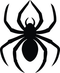 black spider isolated on silhouette, insect, illustration, vector, web, horror, halloween, wildlife, dangerous, outline, tattoo, cut out, no people, fear, black, isolated, widow, logotype, graphic,