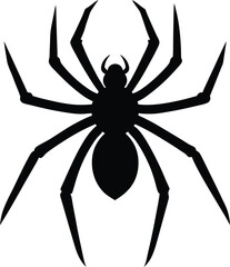 black widow spider, halloween spider silhouette vector icon illustration design for web, logotype, insect