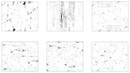 Set of Black and white grunge. Distress overlay texture. Surface dust and rough dirty wall background concept.