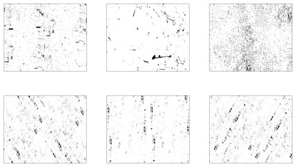 Set of Black and white grunge. Distress overlay texture. Surface dust and rough dirty wall background concept.