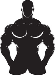Fototapeta premium Muscular man silhouette strong bodybuilder fitness strength power