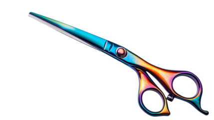 A colorful barber scissors, white background --ar 16:9