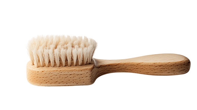 A classic scrub brush, white background --ar 16:9