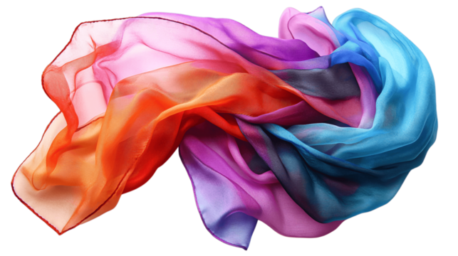 A colorful scarf, white background --ar 16:9