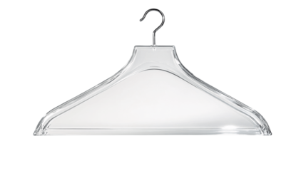 A glass clothing hanger, white background --ar 16:9
