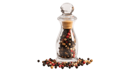 A glass pepper mill, white background --ar 16:9