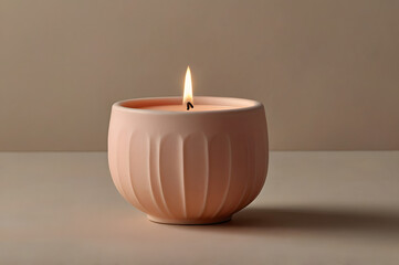 minimalist candle in pastel tone