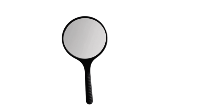 A minimalist hand mirror, white background --ar 16:9