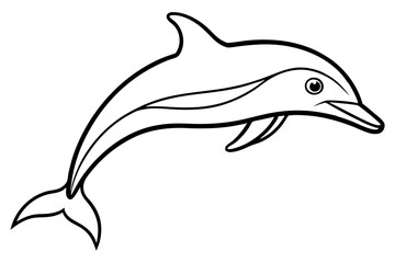 Elegant Dolphin Outline