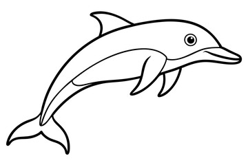 Elegant Dolphin Outline