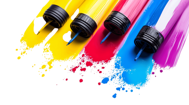 A minimalist printer ink, white background --ar 16:9