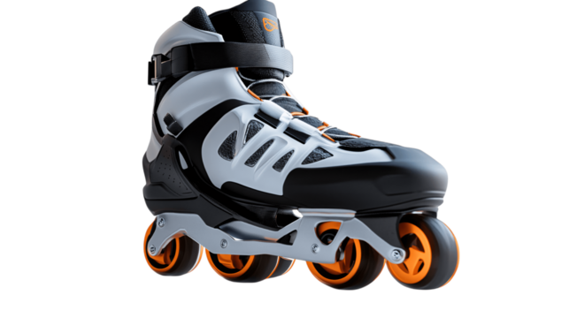 A modern roller skate, white background --ar 16:9
