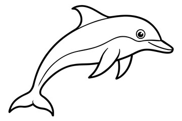 Elegant Dolphin Outline