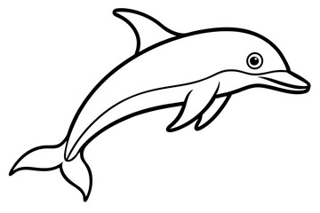 Elegant Dolphin Outline