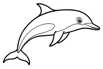 Elegant Dolphin Outline