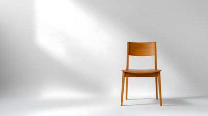 Wooden Chair on White Floor