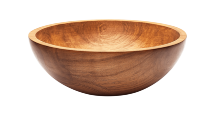 A wooden mixing bowl, white background --ar 16:9