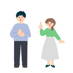 納得した表情の男性と女性