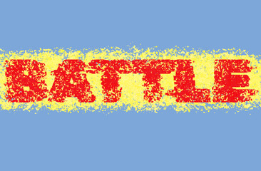 Word text Battle isolated on blue background. Background. Banner.