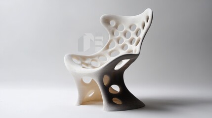 Modern Artistic Chair Design with Unique Curved Shape and Cut-Out Patterns for Contemporary Interior Spaces