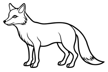 Elegant Fox Line Art