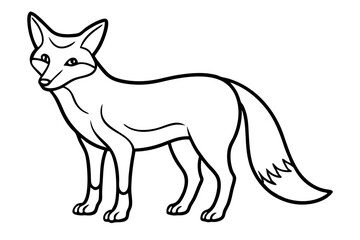 Elegant Fox Line Art