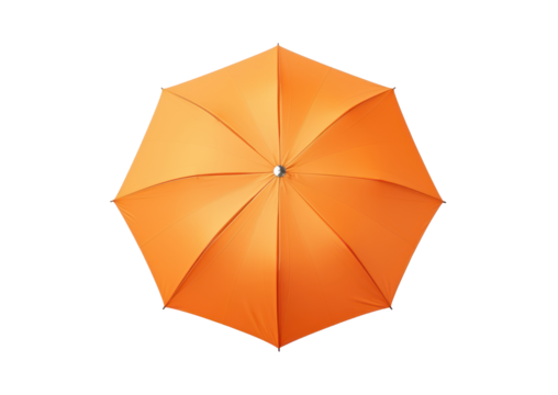 orange umbrella top view isolated on white or transparent png