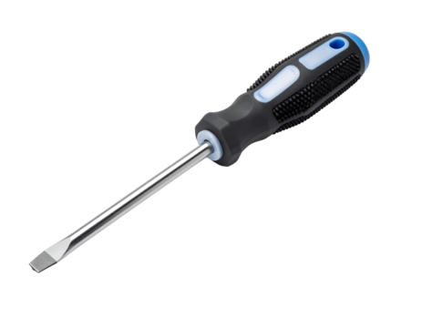 Flathead screwdriver tool on white background