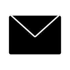 Black e mail icon with white line 