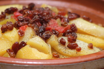 Fresh Moroccan Tajine Close Up, Traditional Moroccan Food