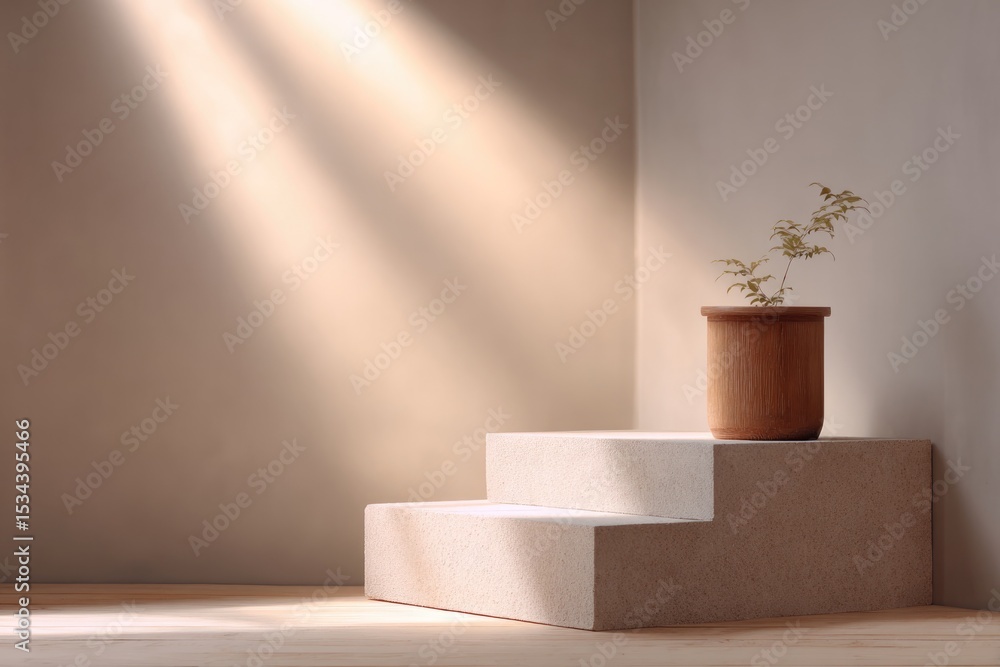 Poster empty stage with soft lighting perfect for clean image compositions that convey minimalistic theme