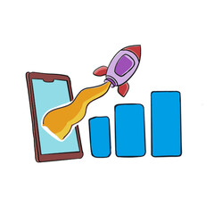 vector illustration of business graph.-Business Growth Vector Illustration
