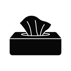 Simple black silhouette icon tissue box