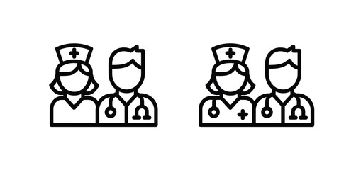 Healthcare team icons nurse doctor medical staff