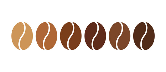Roasted coffee beans color gradient illustration