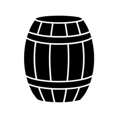Wooden Barrel Silhouette Icon