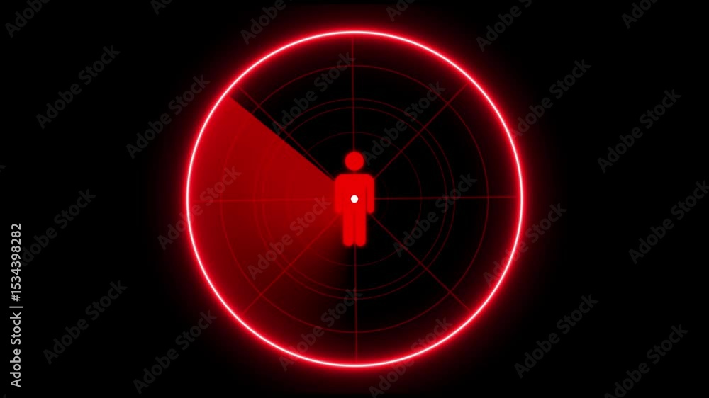 Aufkleber signal transmitted sonar radar with line digital technology background, futuristic radar scan detect