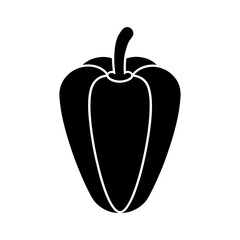 Bold Silhouette of a Bell Pepper A Culinary Icon Displaying Simplicity and Precision in Design Freshness in Black and White