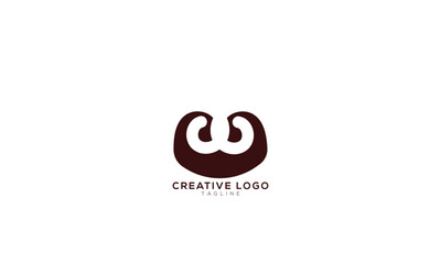 WW WU UW Abstract initial monogram letter alphabet logo design