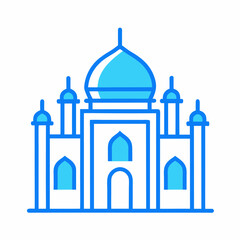 The iconic blue mosque. Blue mosque line art.