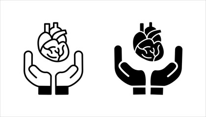 Organ donation linear icon set. Living, deceased body parts offer. Tissues transplantation. vector illustration on white background