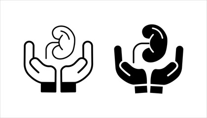 Organ donation linear icon set. Living, deceased body parts offer. Tissues transplantation. vector illustration on white background
