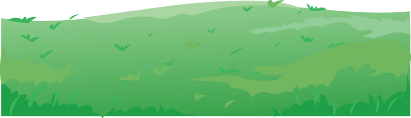 simple grass hill background, flat cartoon landscape vector for outdoor nature, background, park, or illustration design