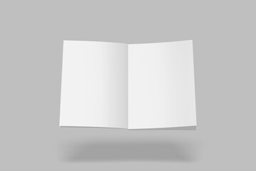 Blank opened book illustration for mockup