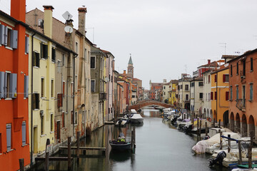Old canals and streets in Chioggia, Italy	