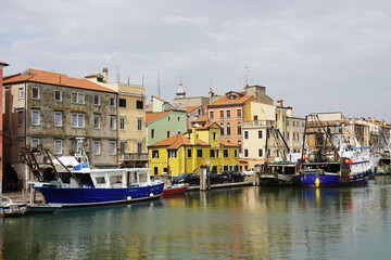 Old canals and streets in Chioggia, Italy	