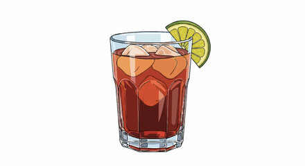 glass of cola red