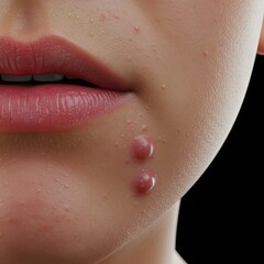 Skin Problem on Face Close Up