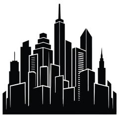 Obraz premium Majestic Cityscape Urban Skyline Illustration - Modern Architecture Design